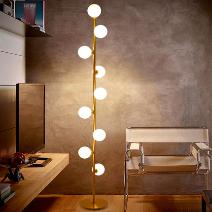 Lampadaire Nordique Marbre et Laiton