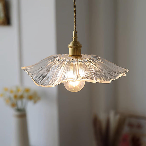 Suspension Luminaire Fleur En Verre