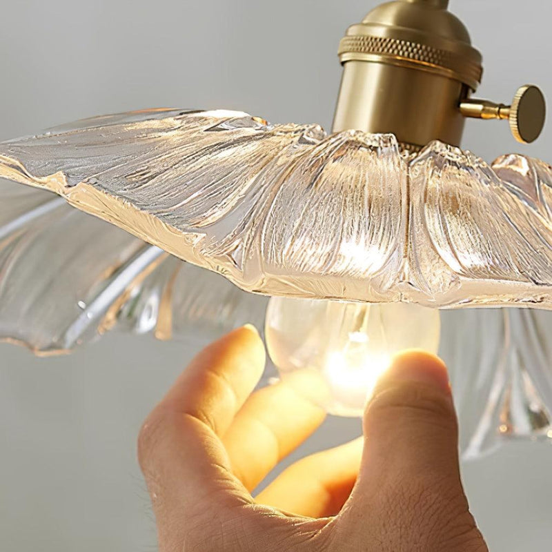 Suspension Luminaire Fleur En Verre