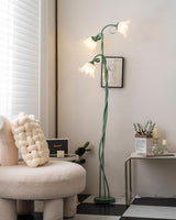 Lampadaire Fleurs Blanches Élégantes