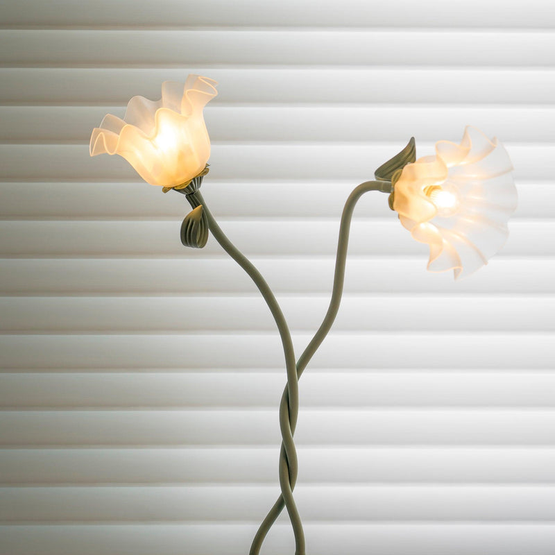 Lampadaire Fleurs Blanches Élégantes