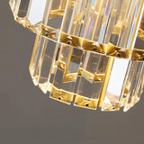 Luminaire Suspension ronde à couches en cristal