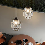Luminaire Suspension ronde à couches en cristal