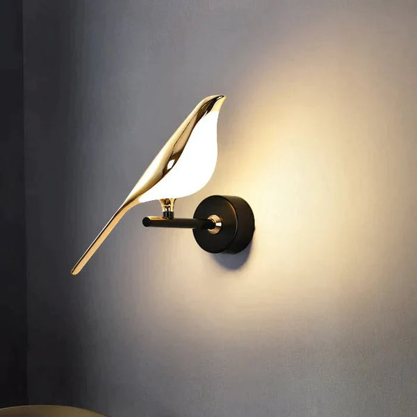 Applique Murale Oiseau Doré Stylisé