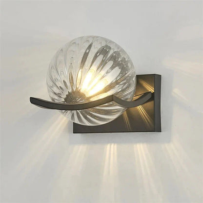 Applique Murale Boule En Verre Transparent Moderne