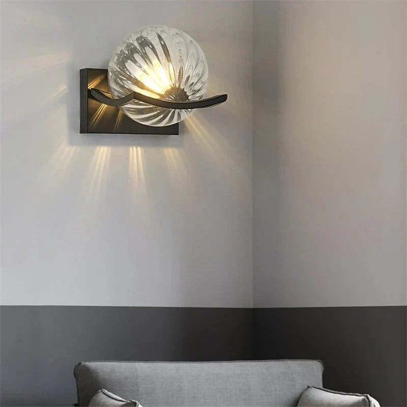 Applique Murale Boule En Verre Transparent Moderne