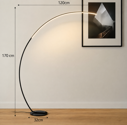 Lampe Sur Pied - Lampadaire Salon Arc Urbain en Métal Brossé