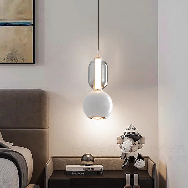 Suspension Luminaire Nordique En Verre et Fer