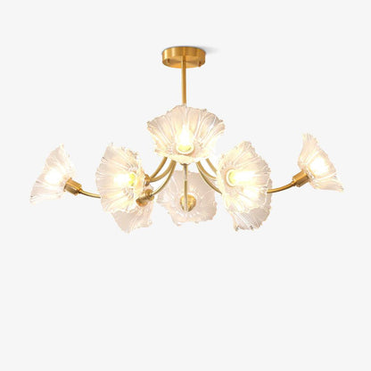 Lustre Fleures En Verre Elégant