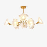 Lustre Fleures En Verre Elégant