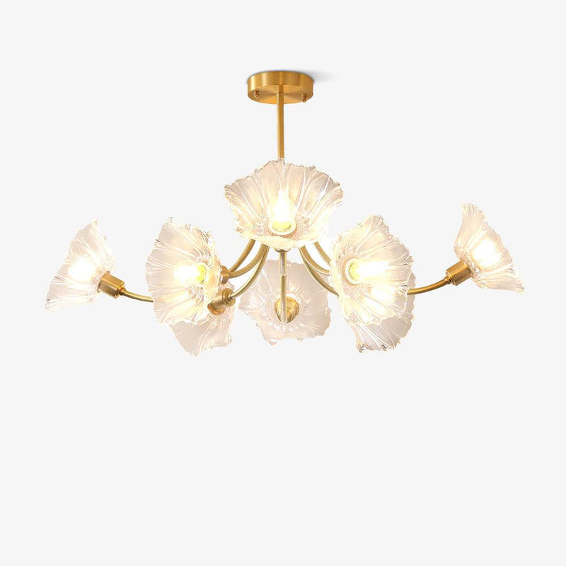 Lustre Fleures En Verre Elégant