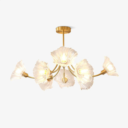 Lustre Fleures En Verre Elégant