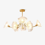Lustre Fleures En Verre Elégant