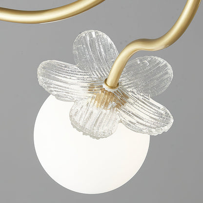 Lustre Araignée En Verre Avec Fleures