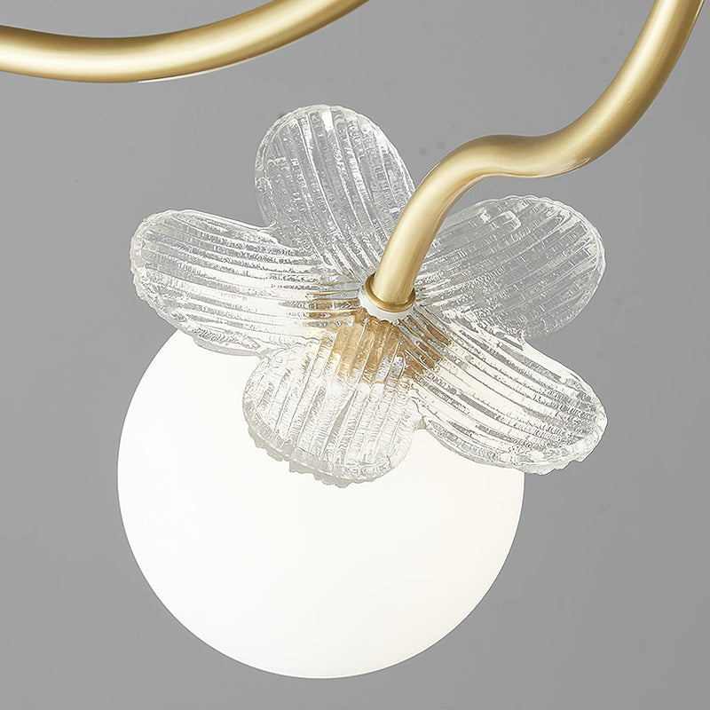 Lustre Araignée En Verre Avec Fleures