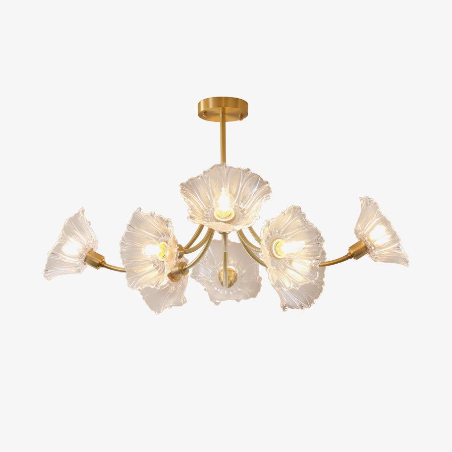 Lustre Fleures En Verre Elégant