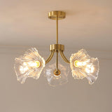 Lustre Fleures En Verre Elégant