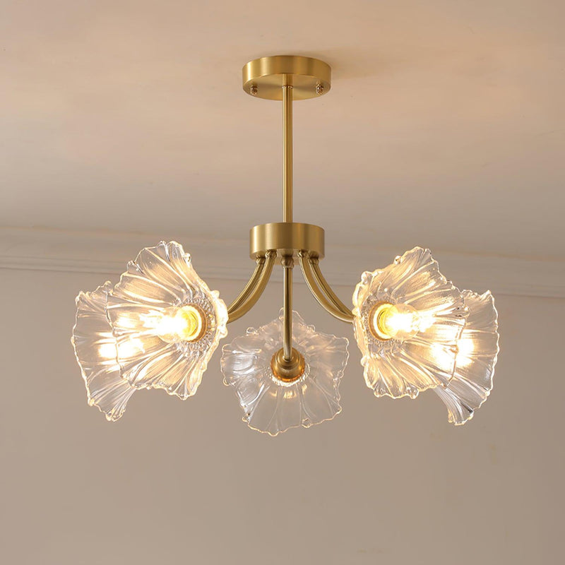 Lustre Fleures En Verre Elégant