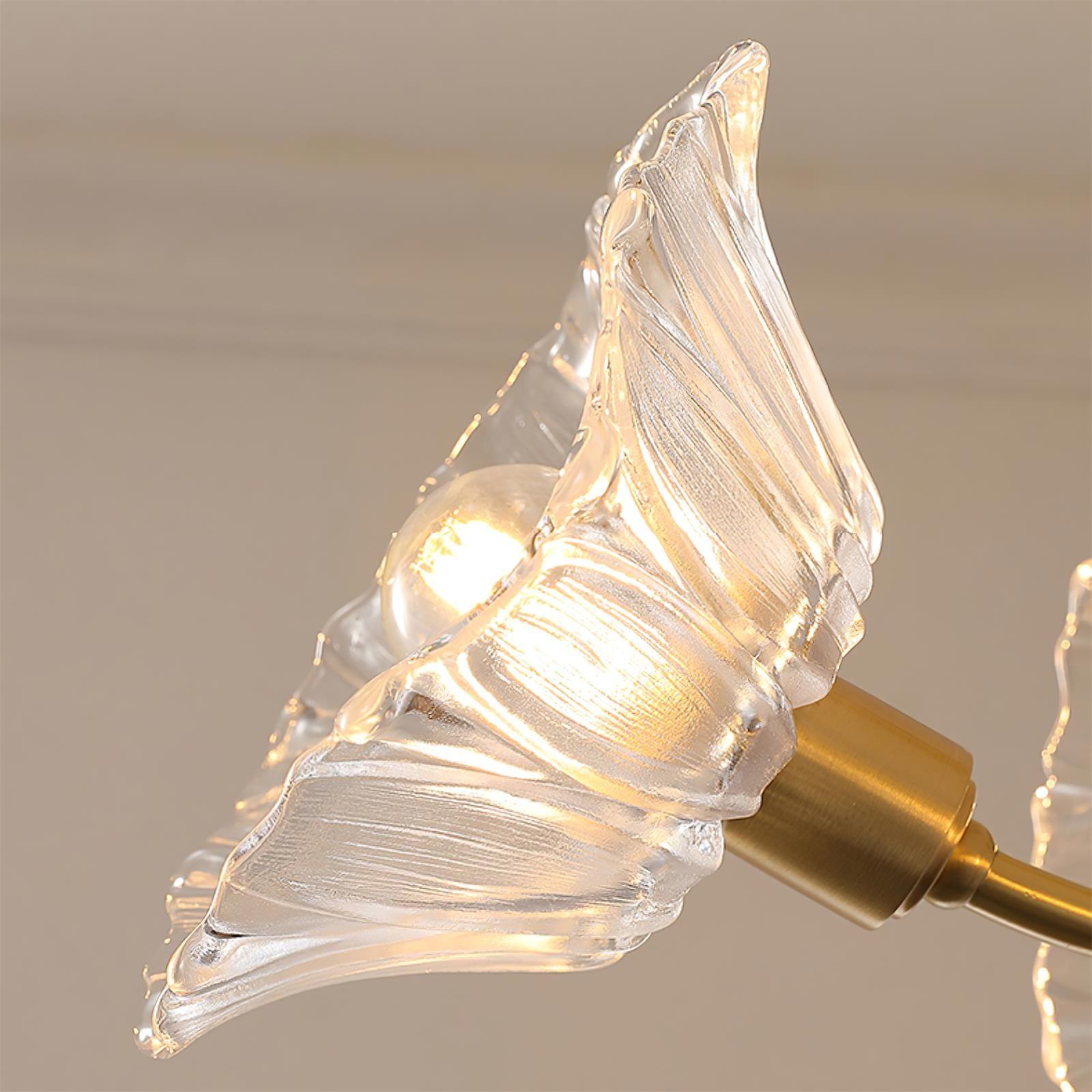 Lustre Fleures En Verre Elégant
