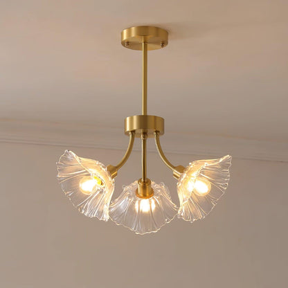 Lustre Fleures En Verre Elégant
