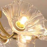 Lustre Fleures En Verre Elégant