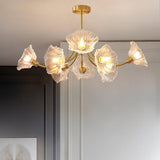 Lustre Fleures En Verre Elégant