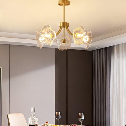 Lustre Fleures En Verre Elégant