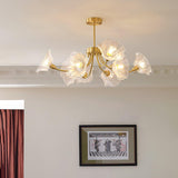 Lustre Fleures En Verre Elégant
