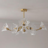 Lustre Fleures En Verre Elégant