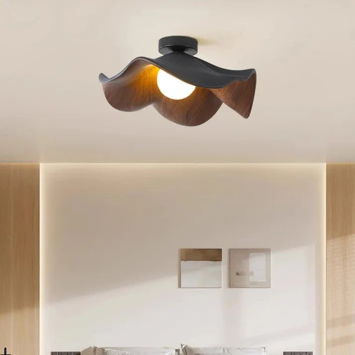 Plafonnier Fleure de Lotus en Bois