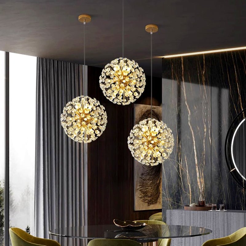 Lustre - Suspension Rond en Cristal Moderne