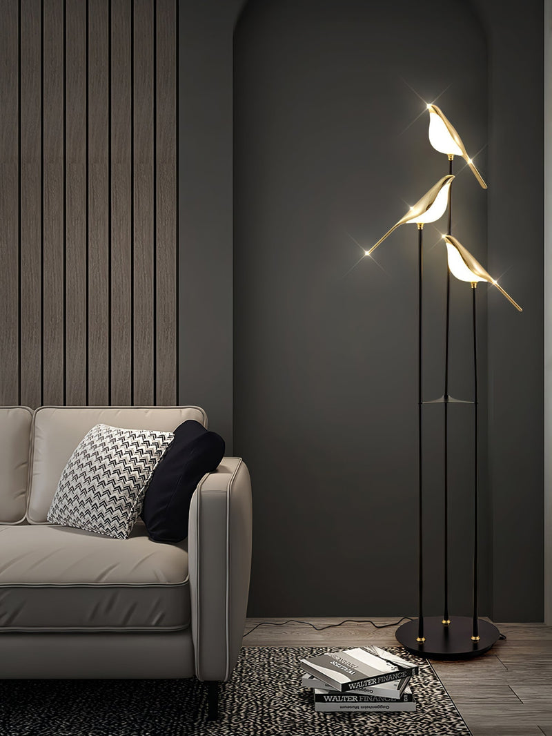 Lampadaire Créatif Noire Sculpturale