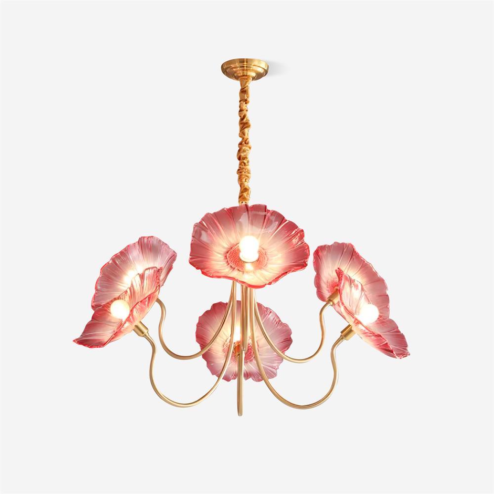 Lustre Fleures Vintage En Verre