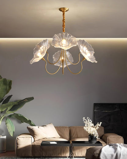 Lustre Fleures Vintage En Verre