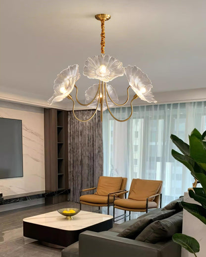 Lustre Fleures Vintage En Verre