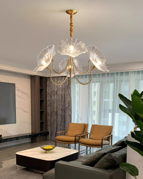 Lustre Fleures Vintage En Verre