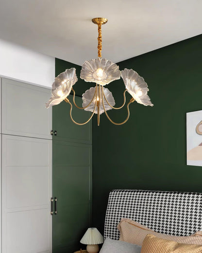 Lustre Fleures Vintage En Verre