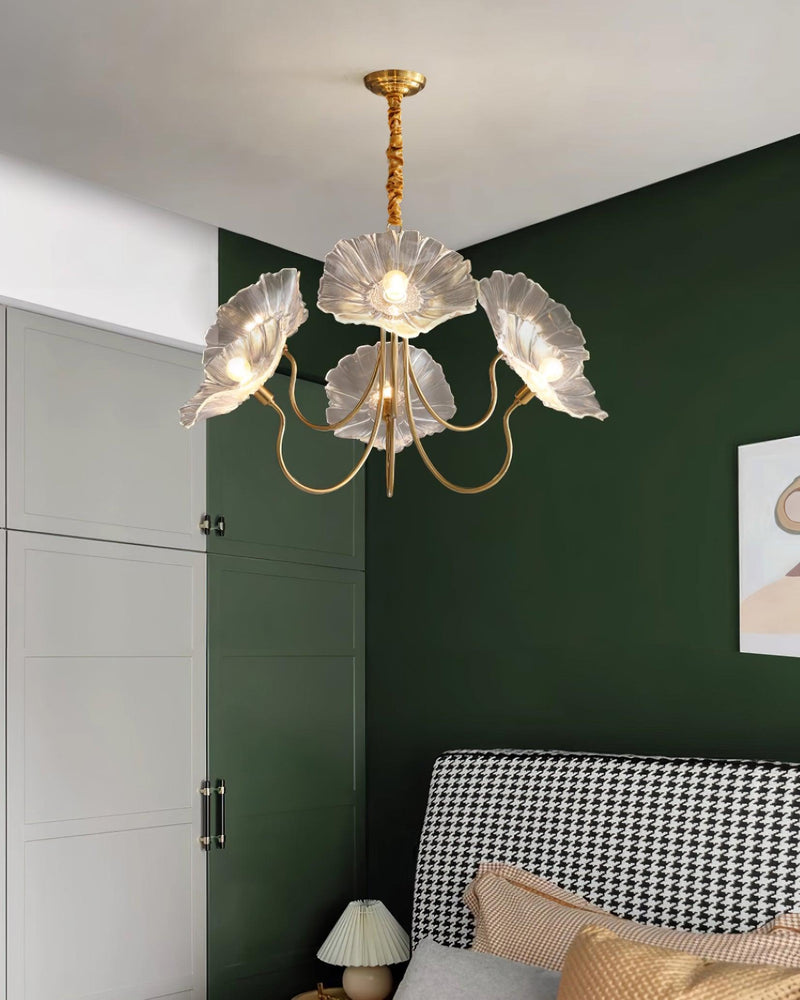 Lustre Fleures Vintage En Verre