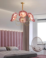Lustre Fleures Vintage En Verre