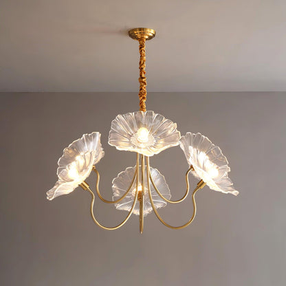 Lustre Fleures Vintage En Verre