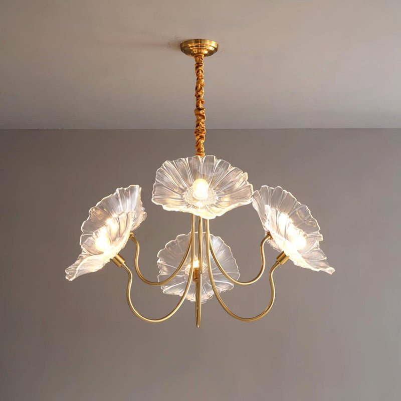 Lustre Fleures Vintage En Verre