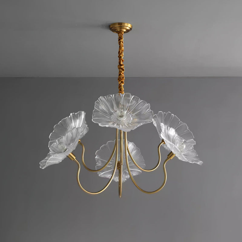 Lustre Fleures Vintage En Verre