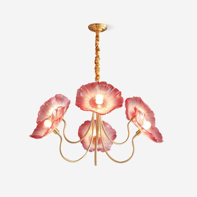 Lustre Fleures Vintage En Verre