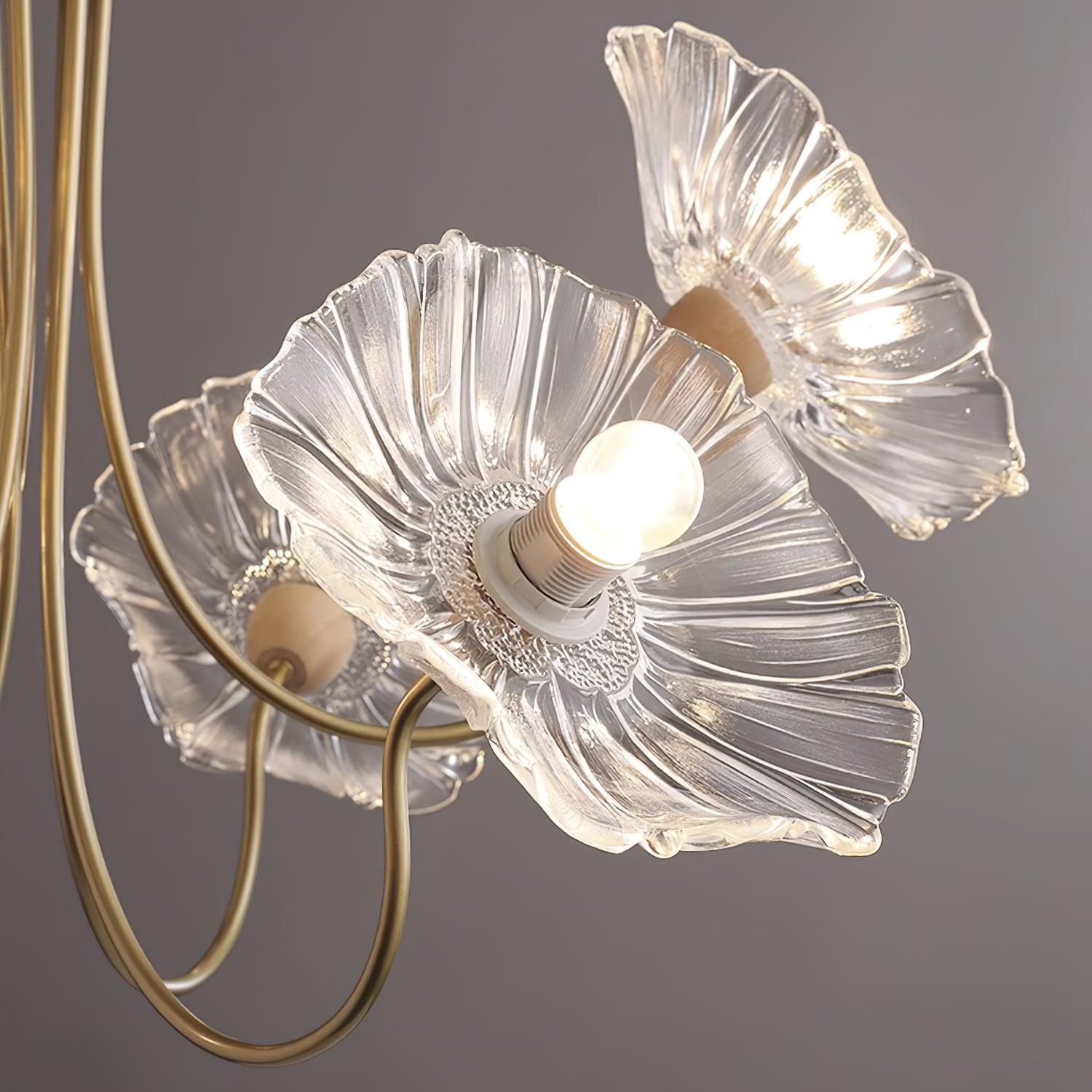 Lustre Fleures Vintage En Verre