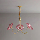 Lustre Fleures Vintage En Verre