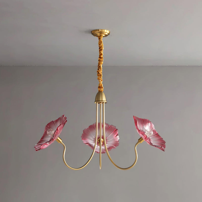 Lustre Fleures Vintage En Verre