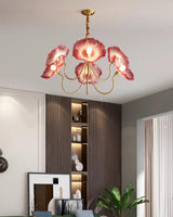 Lustre Fleures Vintage En Verre