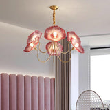 Lustre Fleures Vintage En Verre