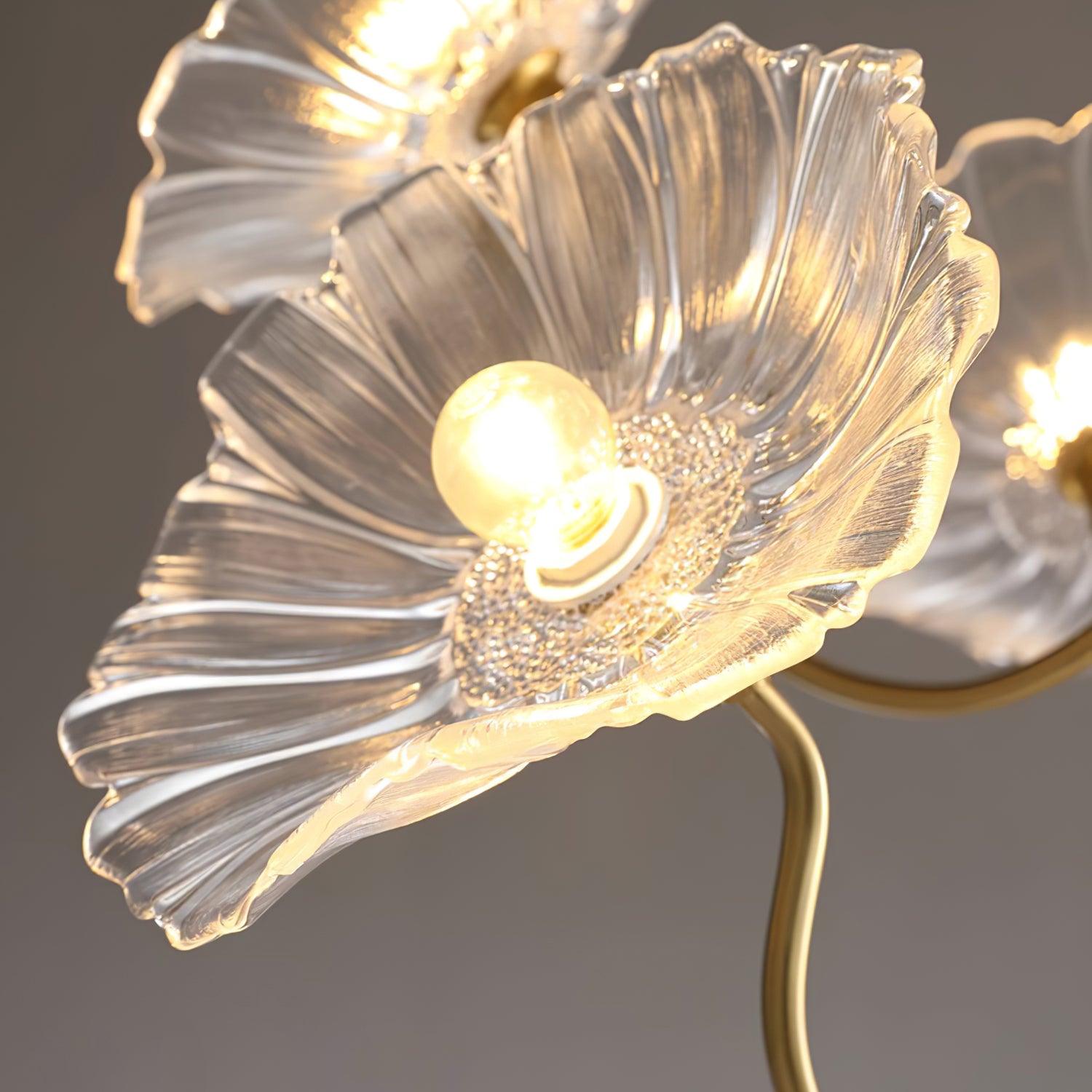 Lustre Fleures Vintage En Verre