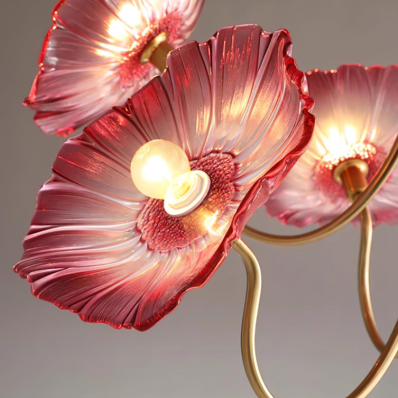 Lustre Fleures Vintage En Verre